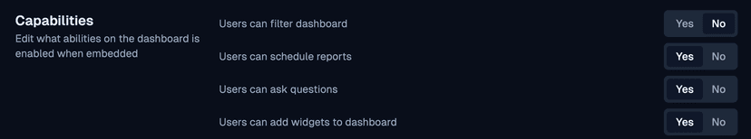 Setting up an embed user filter